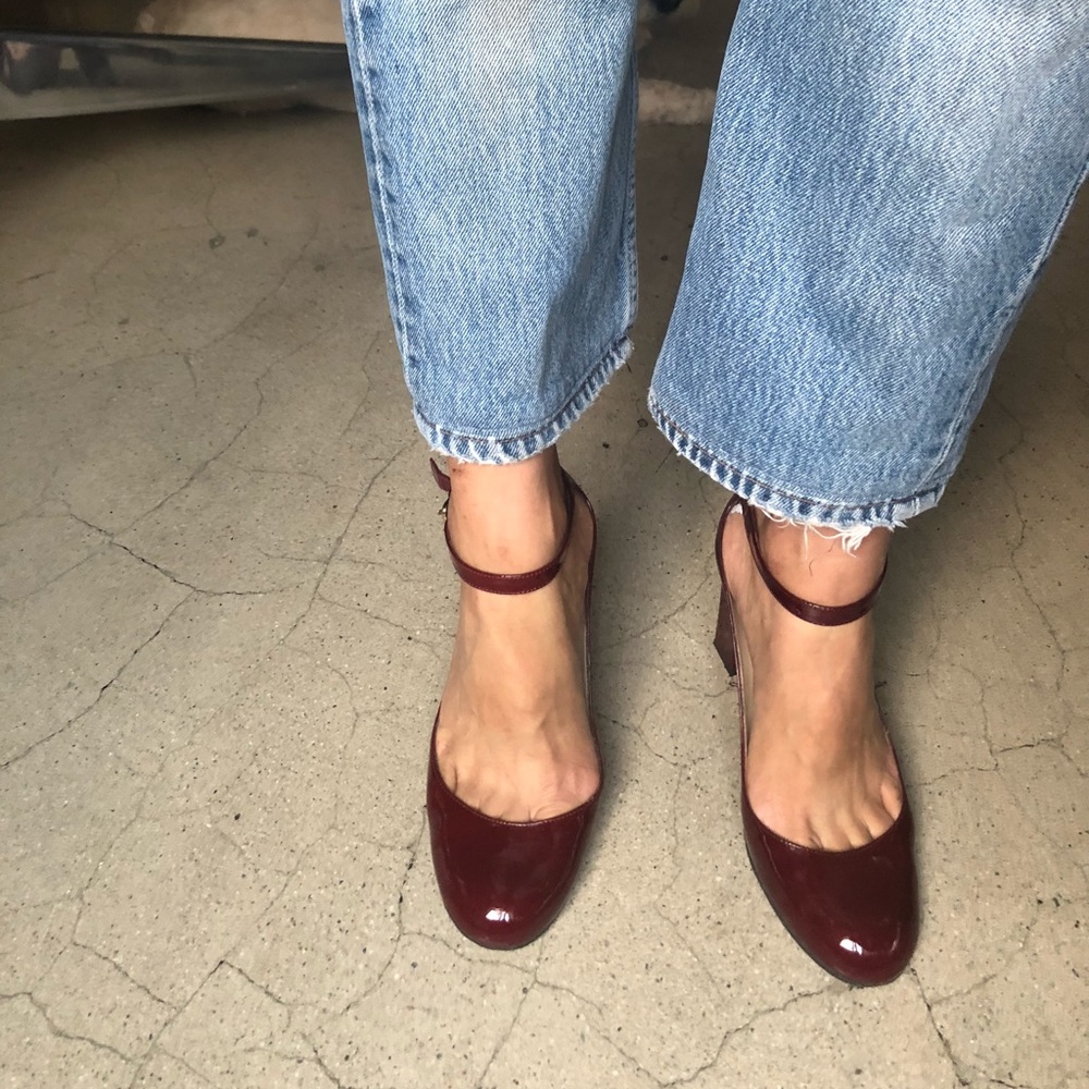 Ankle strap patent leather kate Spade heels 6.5.